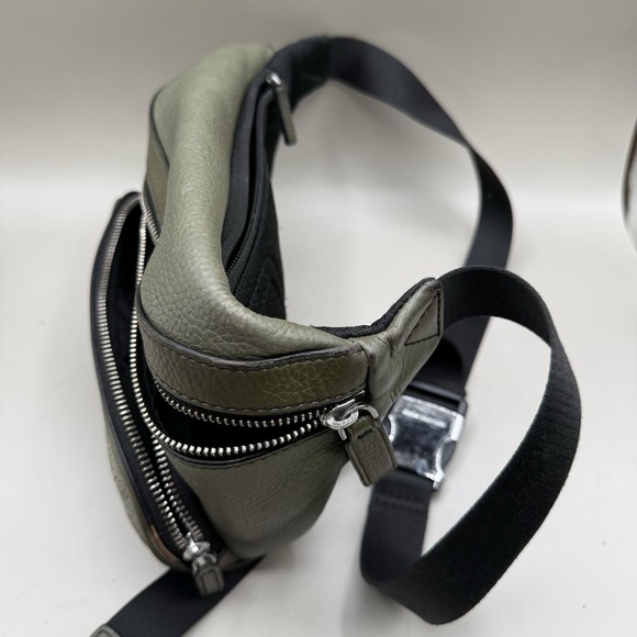 Michael Kors Belt Bag Leather Fanny Pack With Adjustable Strap Olive Green AOP - Picture 2 of 6